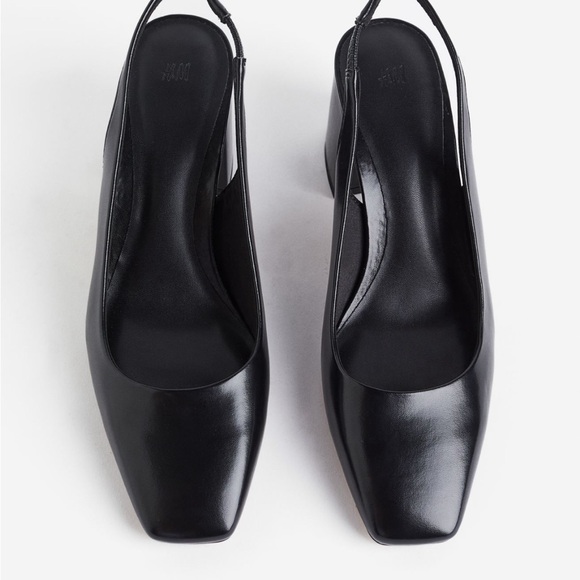 H&M Black Block Heeled slingbacks with square toe - Picture 10 of 11